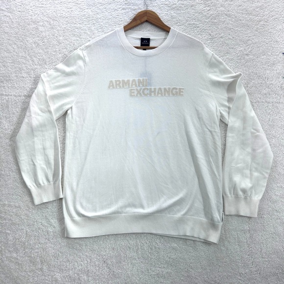 Armani Exchange Other - New Armani Exchange Sweater Men's‎ XL Off White Long Sleeve Style  XM001260
